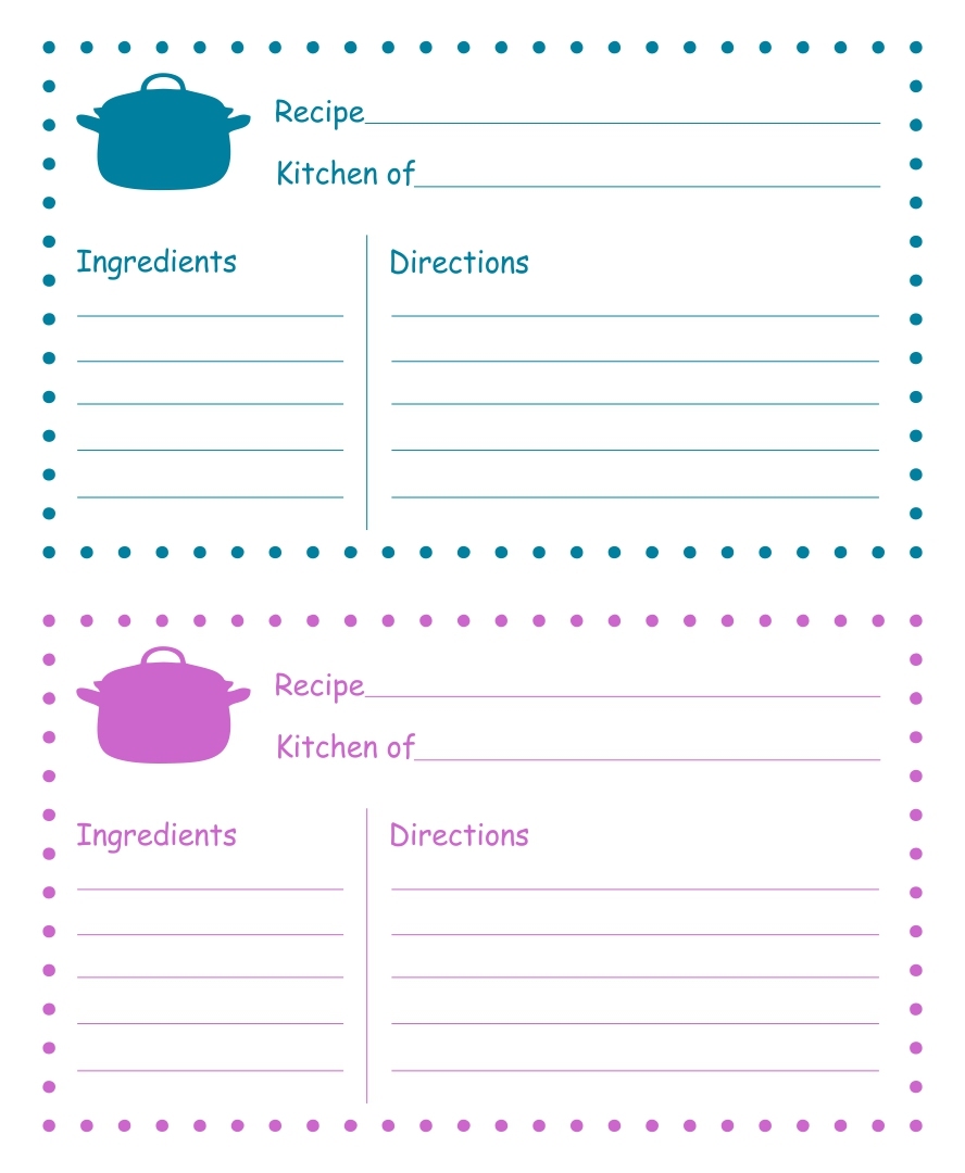 Printable Editable Recipe Card Template Printables Template Free