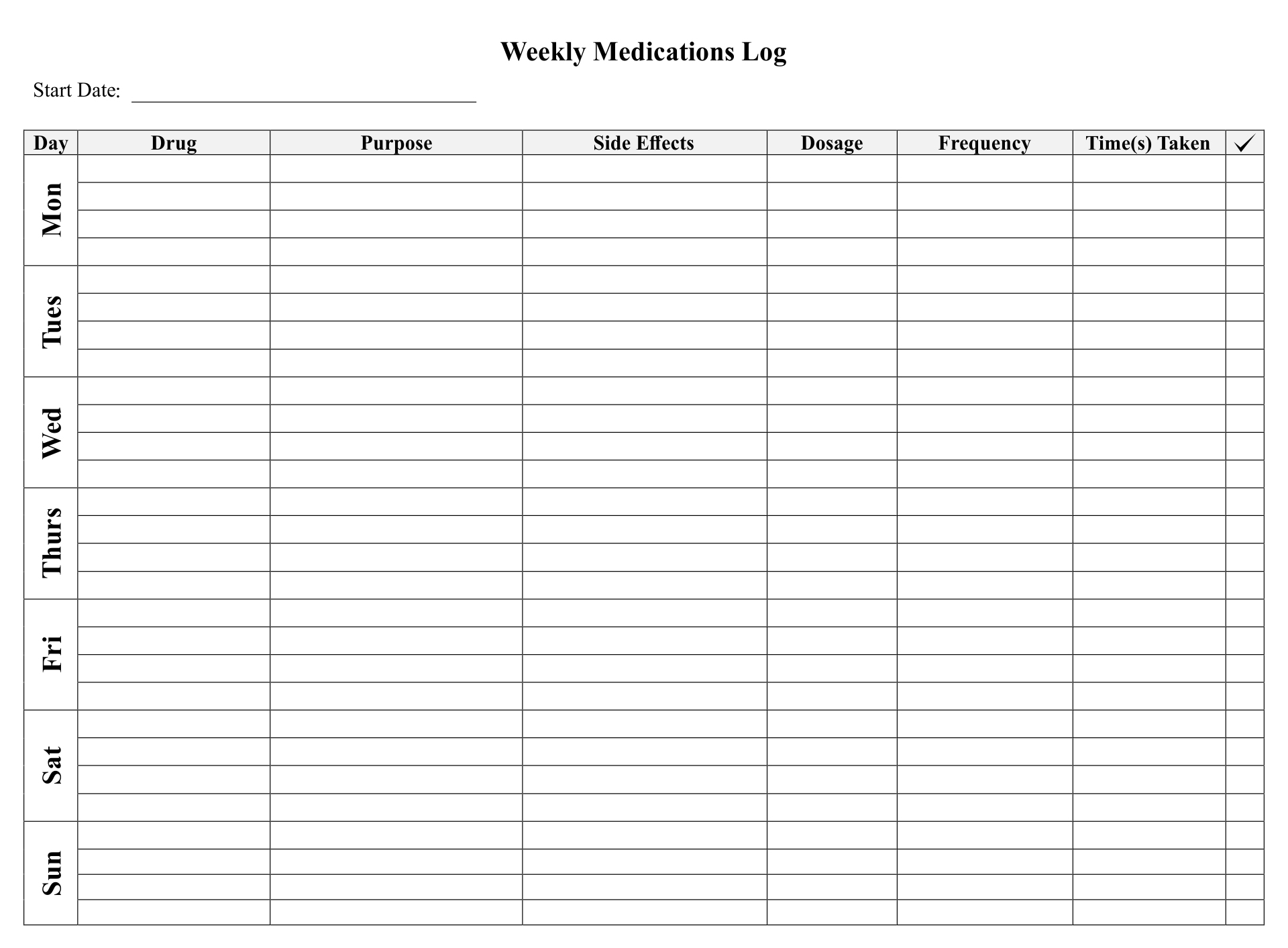 Printable Free Printable Medication Lists Templates Printables