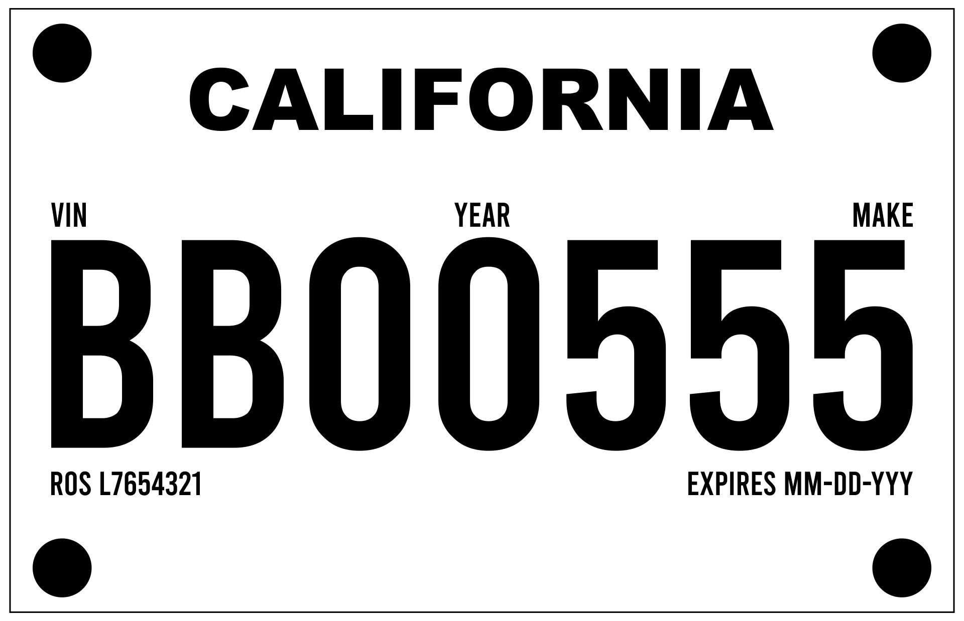 Pdf Blank Printable Temporary License Plate Template