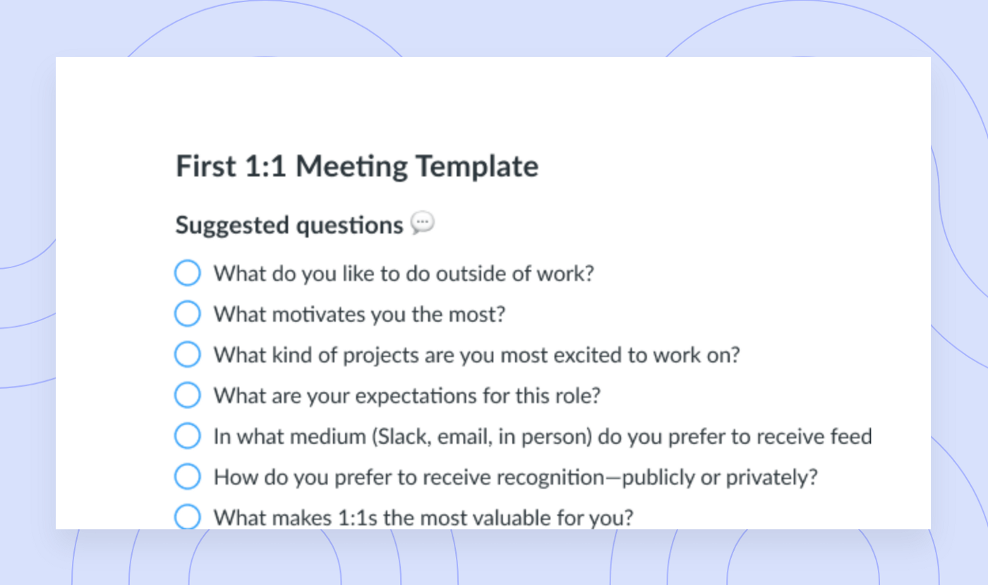 Printable Employee One-on-one Meeting Template