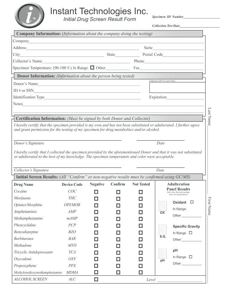 12 Panel Drug Test Result Form Fill Online Printable Fillable Blank PdfFiller