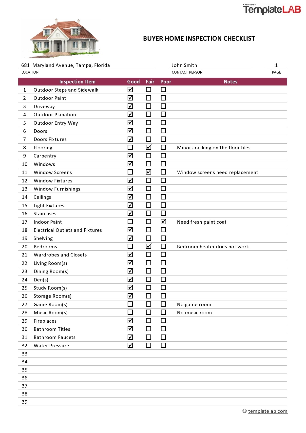 Printable Home Buyer Checklist Template Printables Template Free