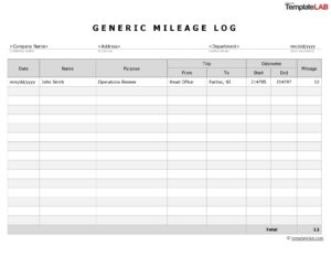 20 Printable Mileage Log Templates Free TemplateLab