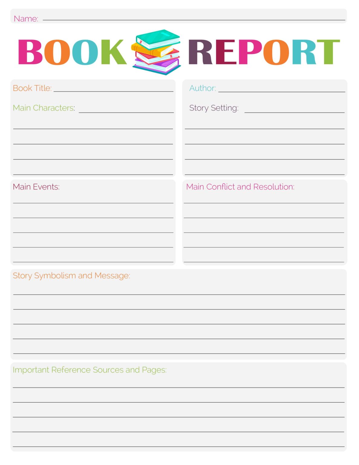 Book Report Template Free Printable Printables Template Free