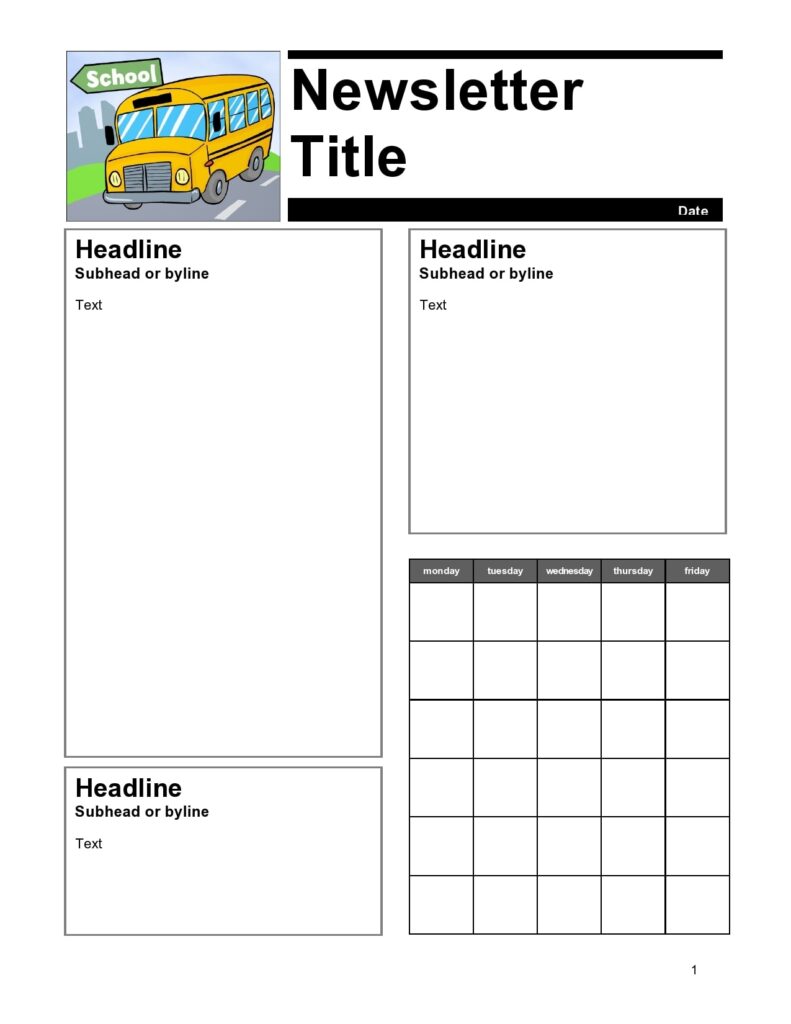 Free Printable Blank Newsletter Templates - Printables Template Free