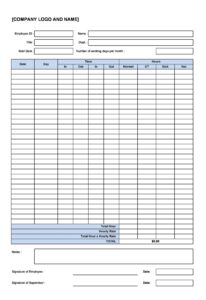 30 Printable Time Log Templates Excel Word TemplateArchive