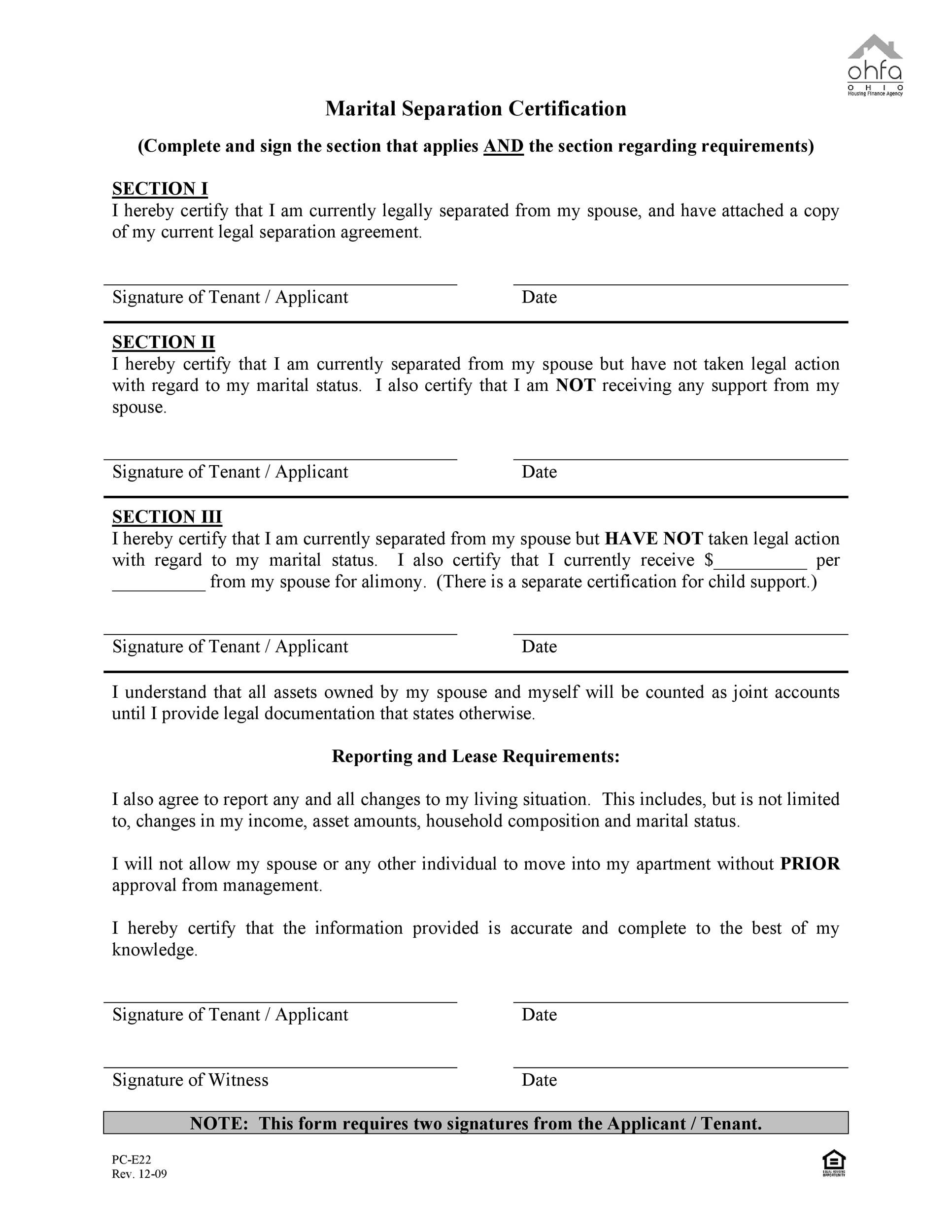 Template Printable Do It Yourself Separation Agreement
