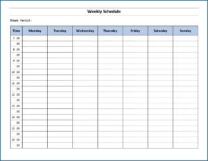 7 Day Week Calendar Template Schedule Template Weekly Planner Template Daily Calendar Template