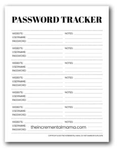 7 Free Printable Password Keeper Printables To Download Instantly