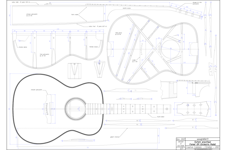 Full Size Printable Guitar Templates Printables Template Free