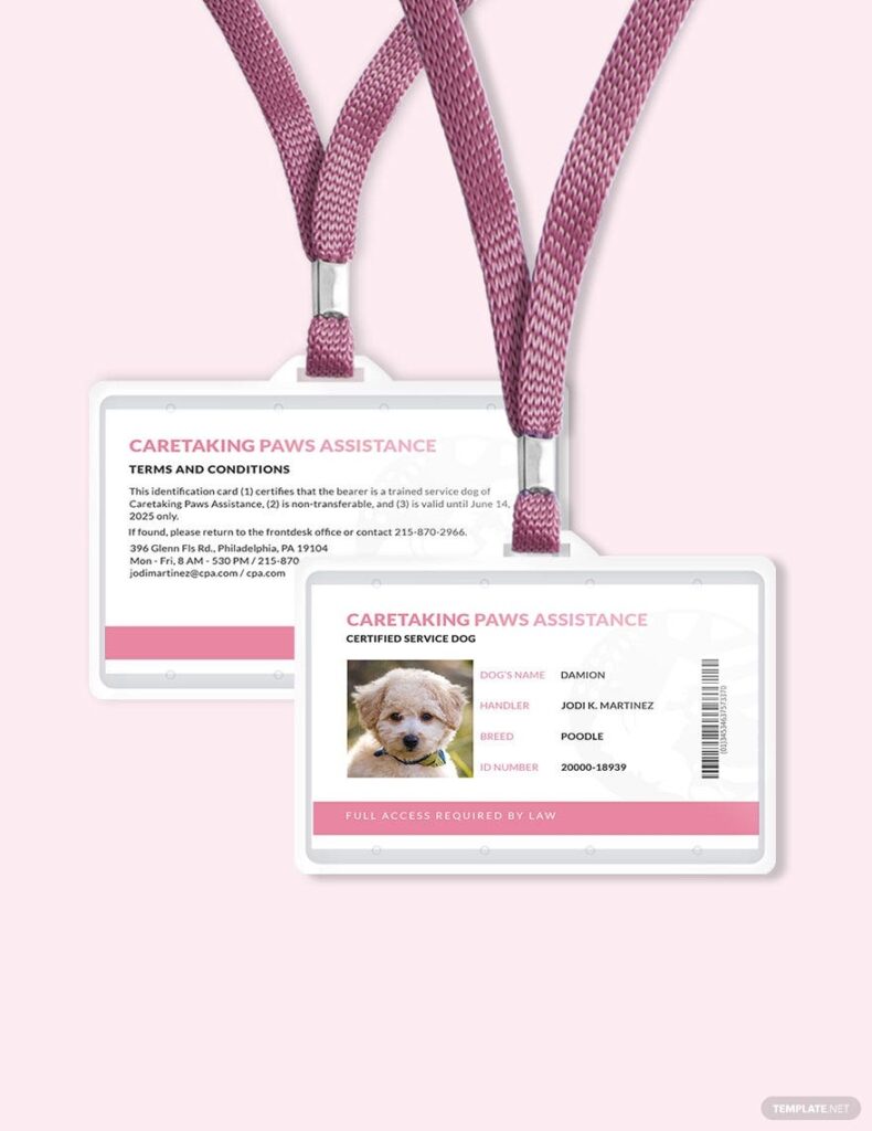 Printable Pet Id Card Template - Printables Template Free