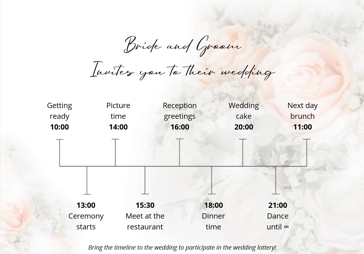 Printable Free Wedding Day Timeline Template Pdf