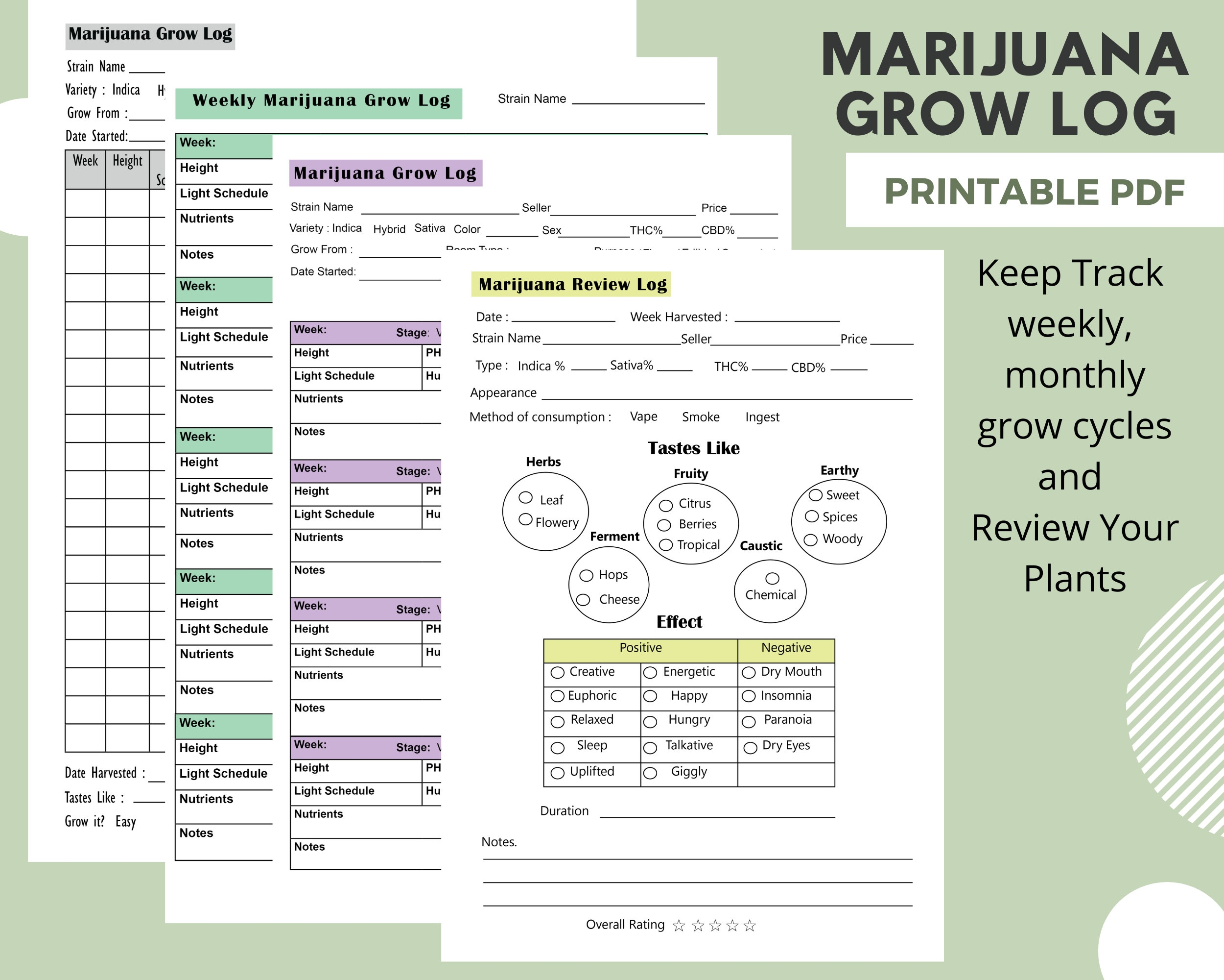 Printable Grow Room Journal Template Printables Template Free