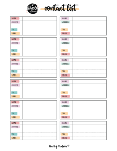 Contact List Templates 12 Of The Best Styles World Of Printables