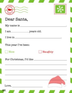 Dear Santa Letter Printables FREE Printabulls