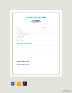 Donation Receipt Template Excel Word Apple Pages PDF Template