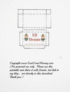 East Coast Mommy Elf On The Shelf Donuts Free Printable Box