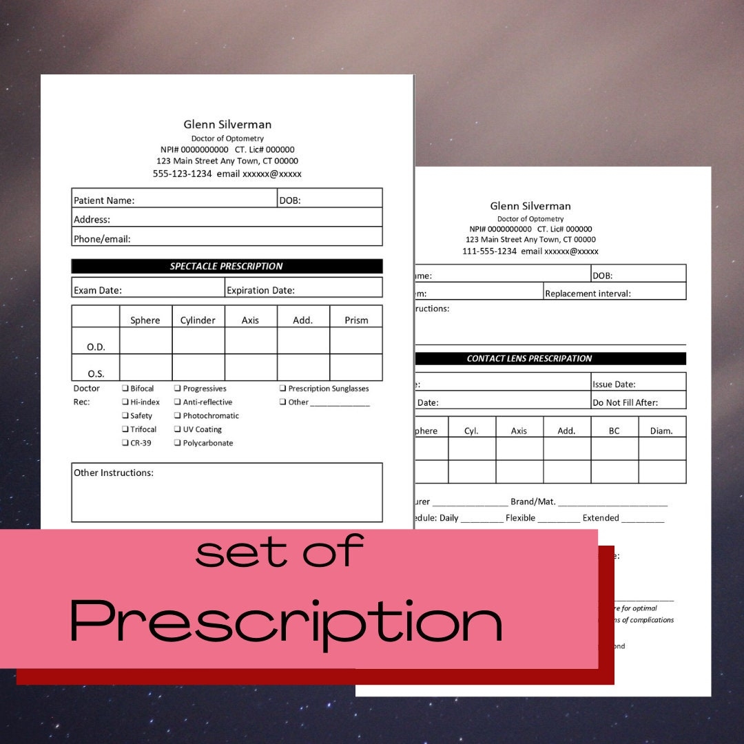 Printable Contact Lens Prescription Template Printables Template Free