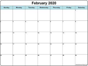 February 2020 Printable Calendar Template 2020calendars 2020printablecalendar 2020mo Free Printable Calendar Calendar Printables Printable Calendar Template