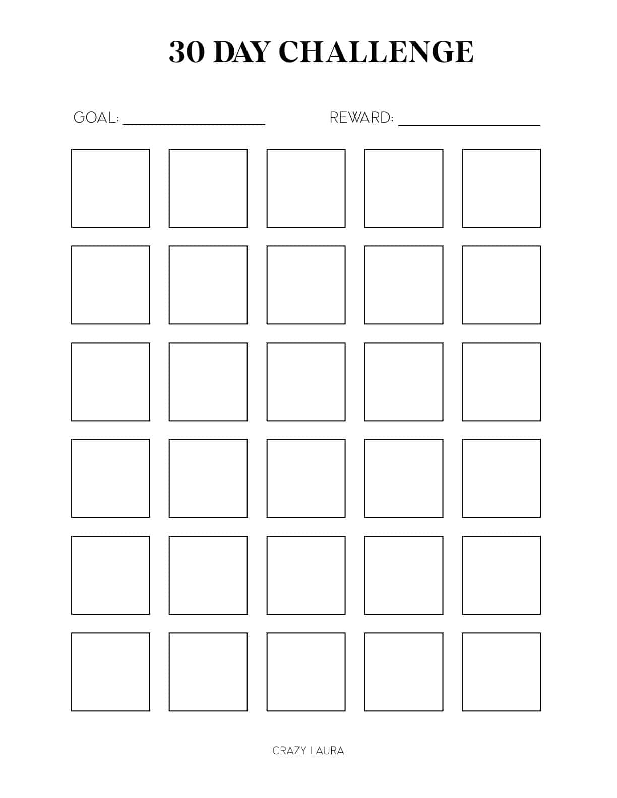 Free Challenge Tracker Printable With 30 100 Day Pages