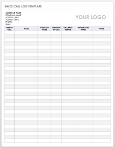 Free Client Call Log Templates Smartsheet