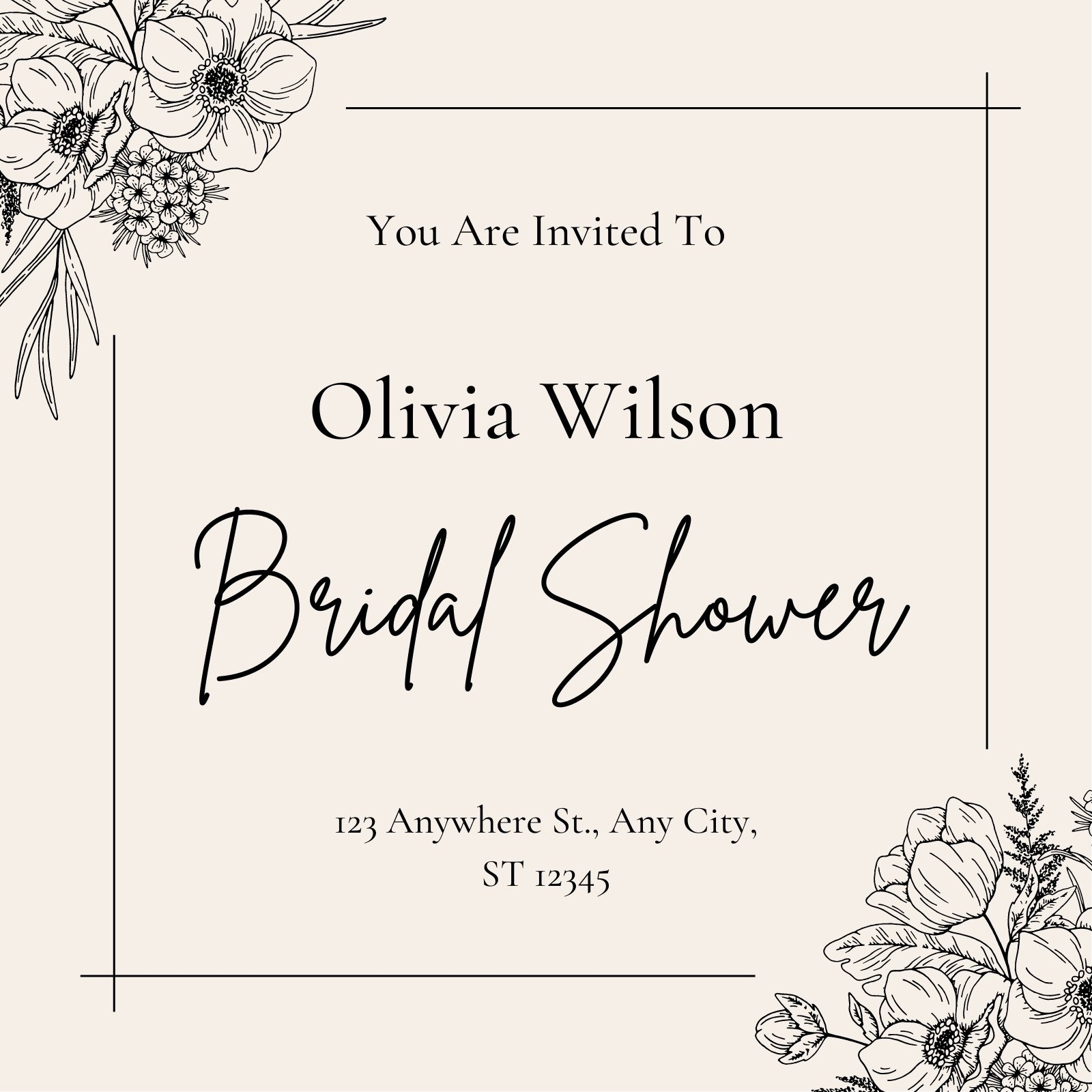 Free Custom Printable Bridal Shower Invitation Templates Canva