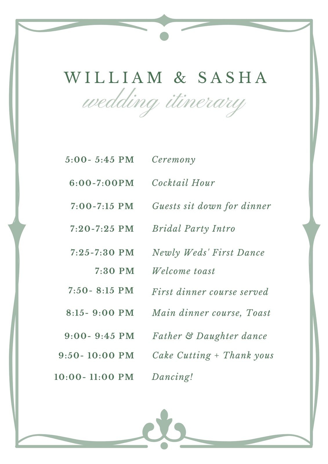 Free Custom Printable Wedding Timeline Planner Templates Canva