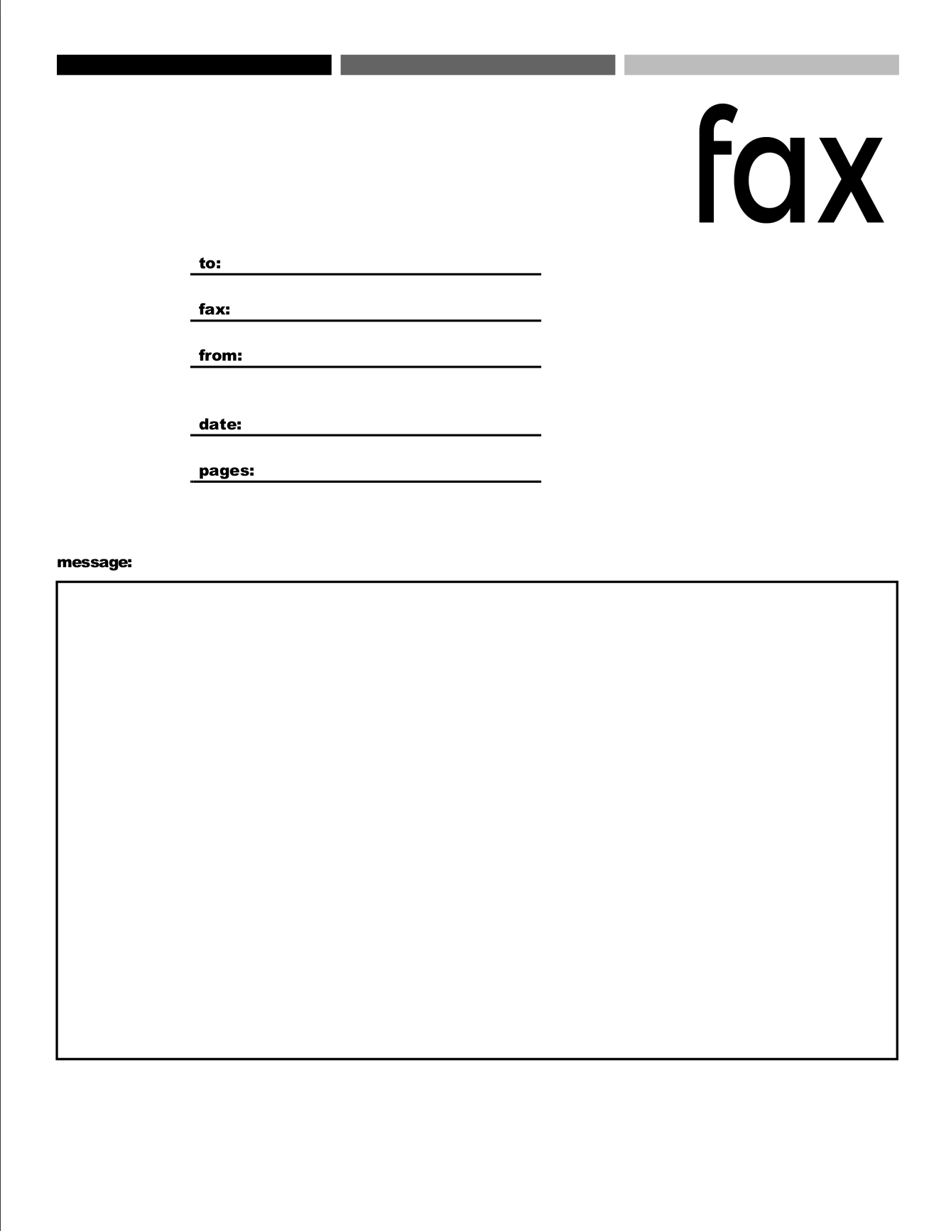 Fax Cover Sheet Printable Template