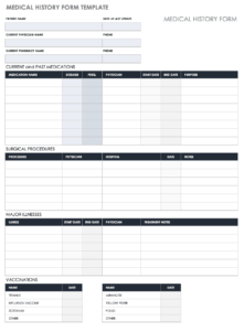 Free Medical Form Templates Smartsheet