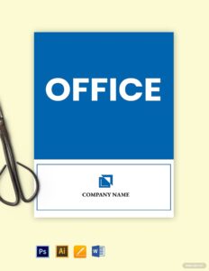 Free Office Door Sign Template Illustrator Word PSD PDF Template