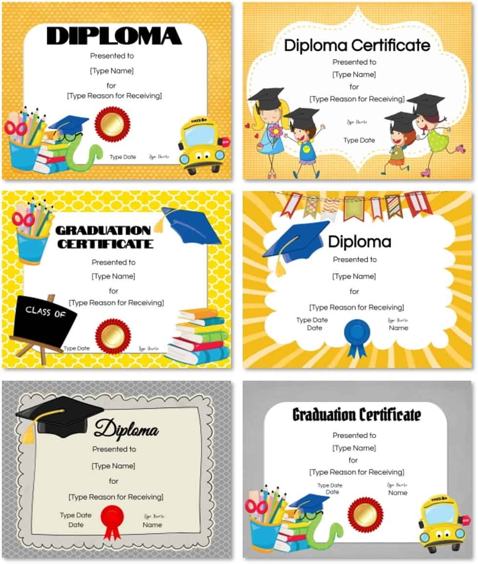 Editable Free Printable Kindergarten Certificate Templates Printables