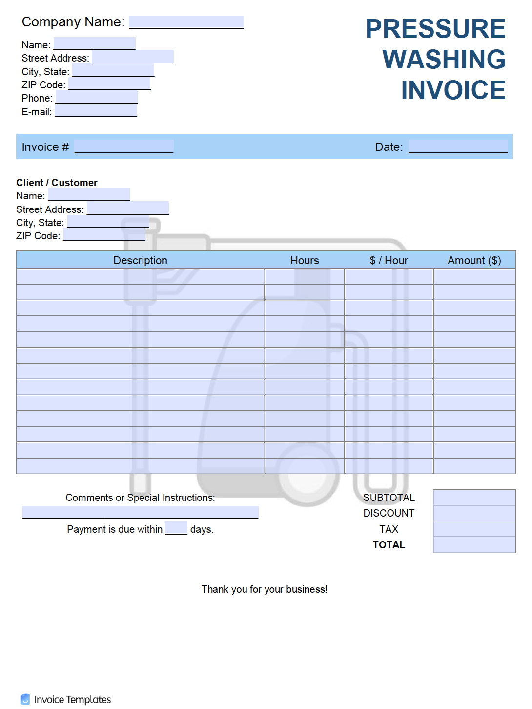 Free Pressure Washing Invoice Template PDF WORD EXCEL