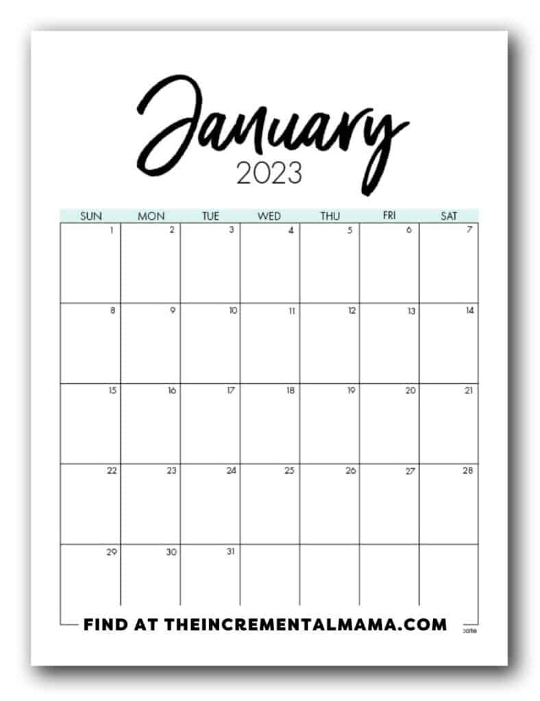 Blank Calendar Template 2023 Printable