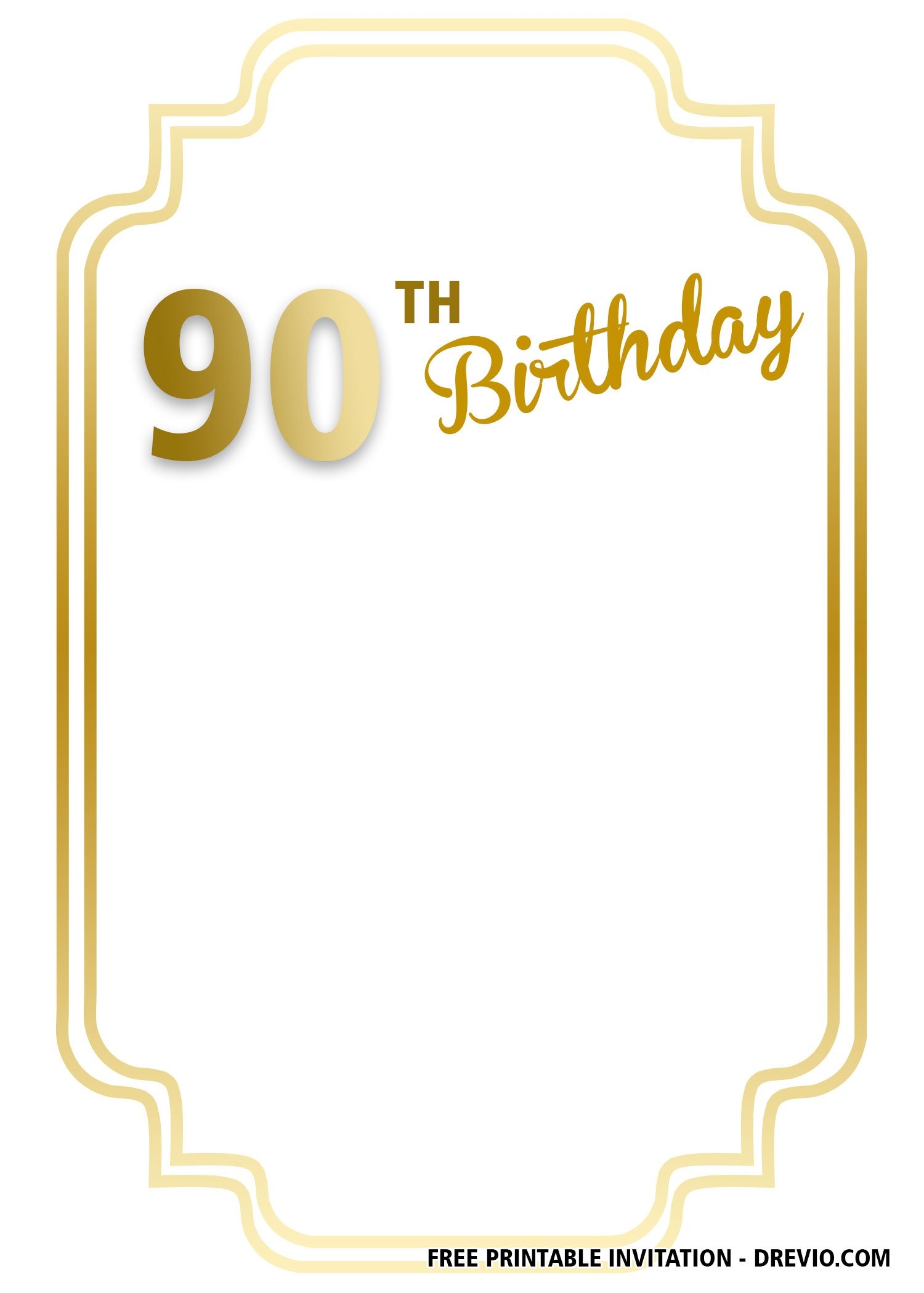 FREE Printable 90th Birthday Invitation Templates Download Hundreds FREE PRINTABLE Birthday Invitation Templates