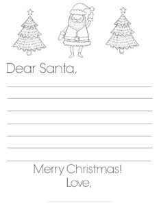 Free Printable Dear Santa Letters For Kids To Enjoy