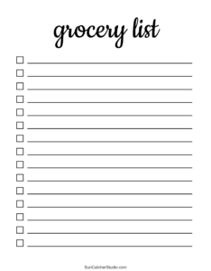 Free Printable Grocery List Templates PDF Shopping Lists DIY Projects Patterns Monograms Designs Templates