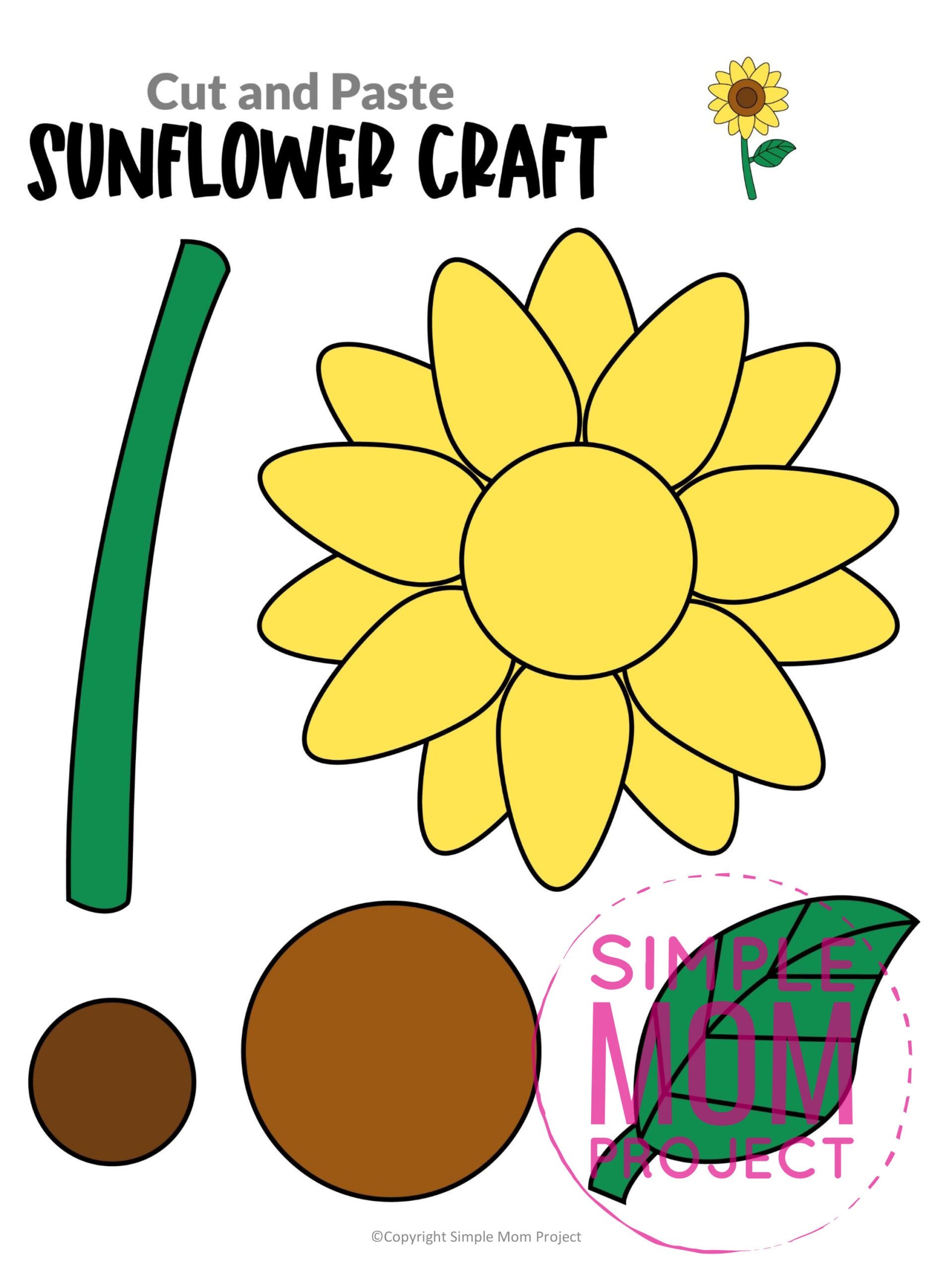 Free Printable Sunflower Craft Template Sunflower Crafts Crafts Spring Flower Crafts
