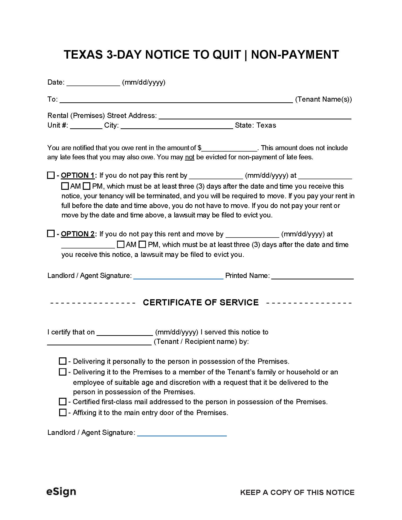 Free Texas Eviction Notice Templates Laws PDF Word