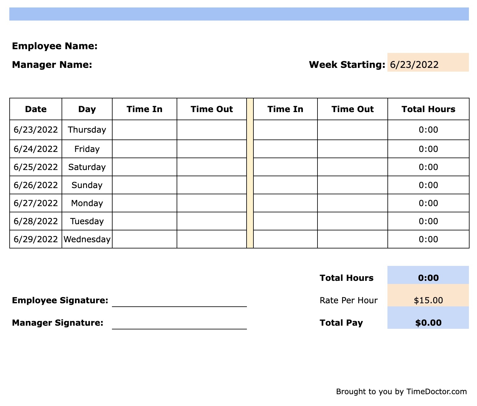 Free Printable Time Sheets Templates Printables Template Free