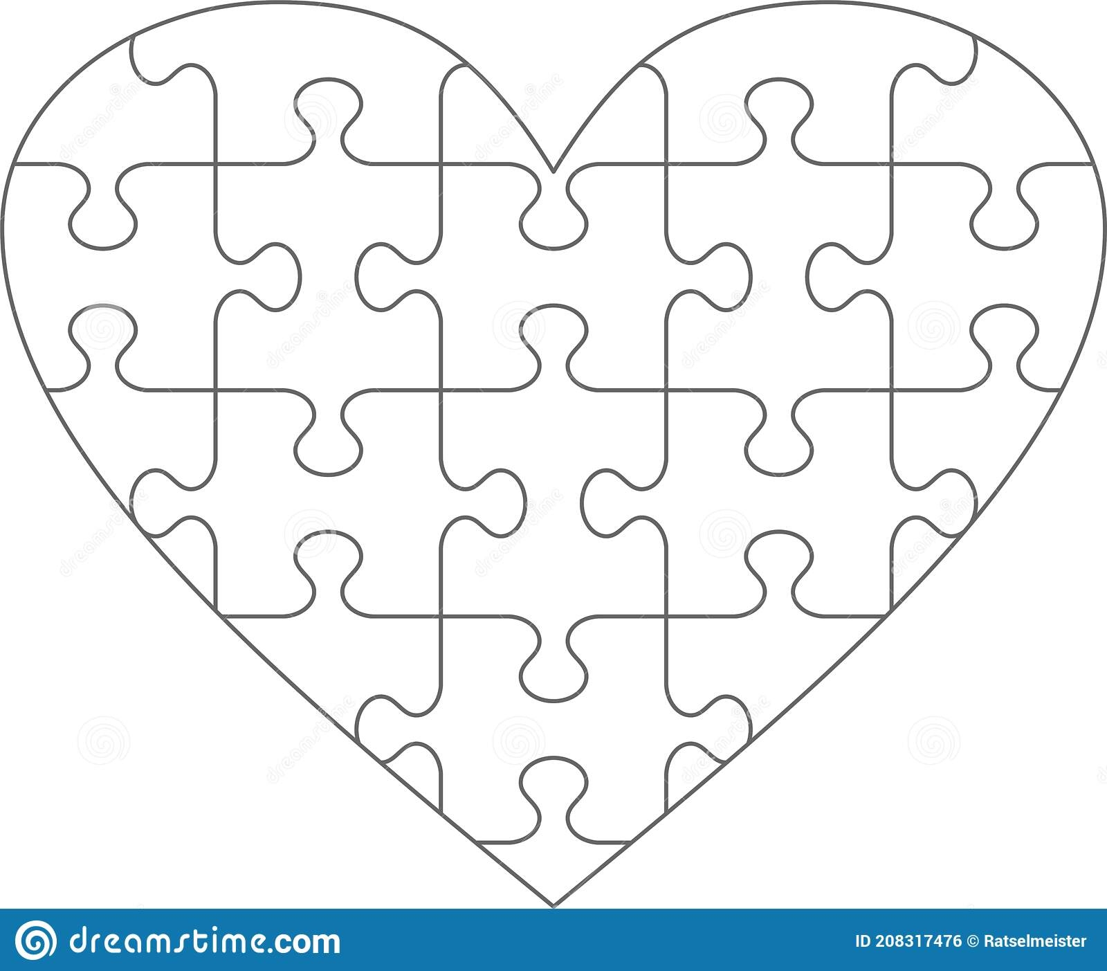 Free Printable Heart Puzzle Template
