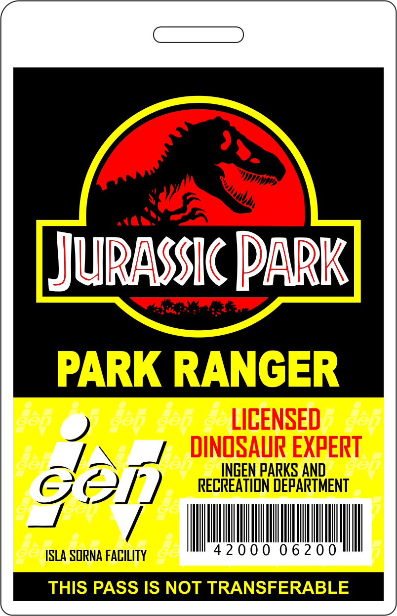 Printable Jurassic Park Id Badge Template Free
