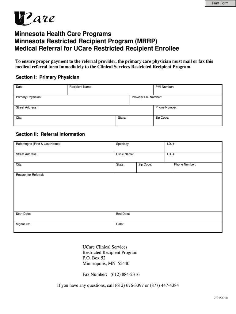 Medical Referral Form Fill Out Sign Online DocHub