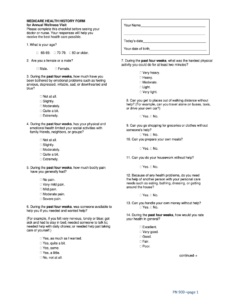 Medicare Wellness Exam Questions Pdf Fill Online Printable Fillable Blank PdfFiller