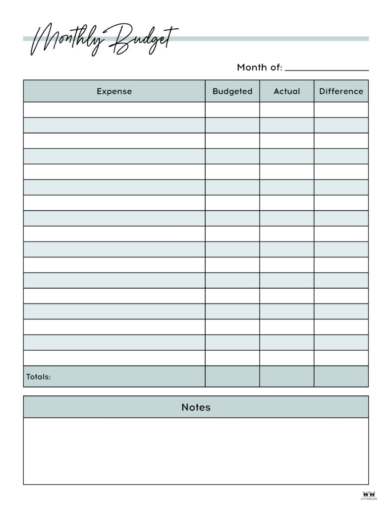 Free Printable Monthly Budget Template - Printables Template Free