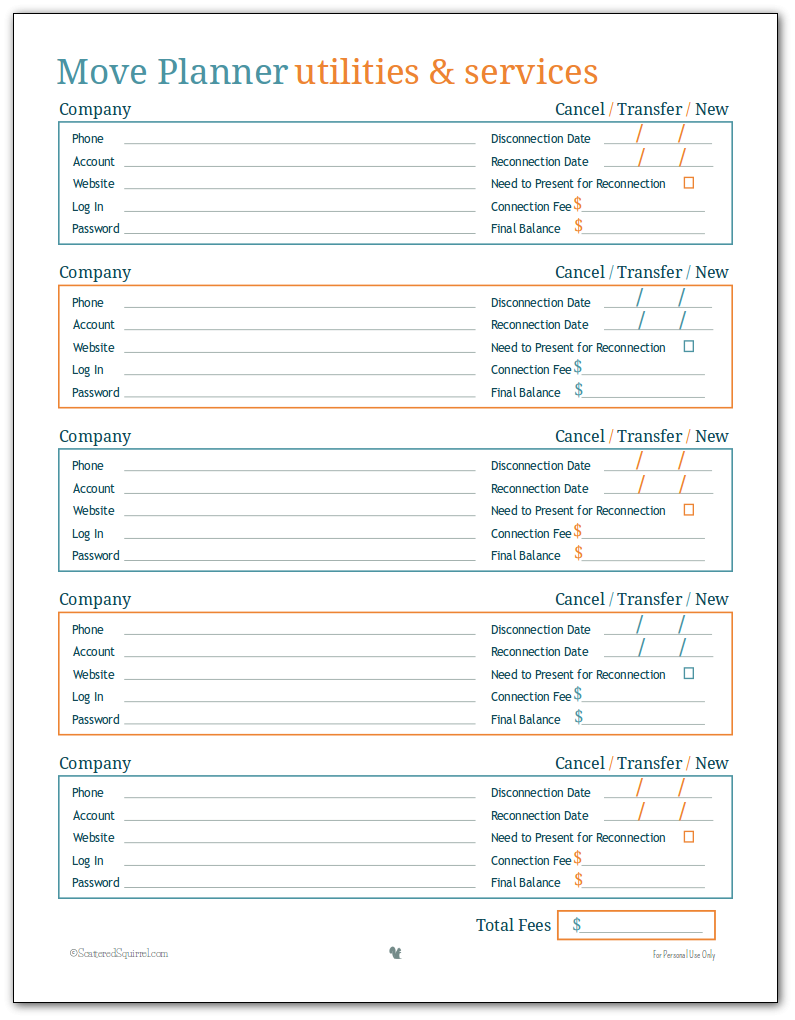 Free Printable Moving Checklist Printable Template