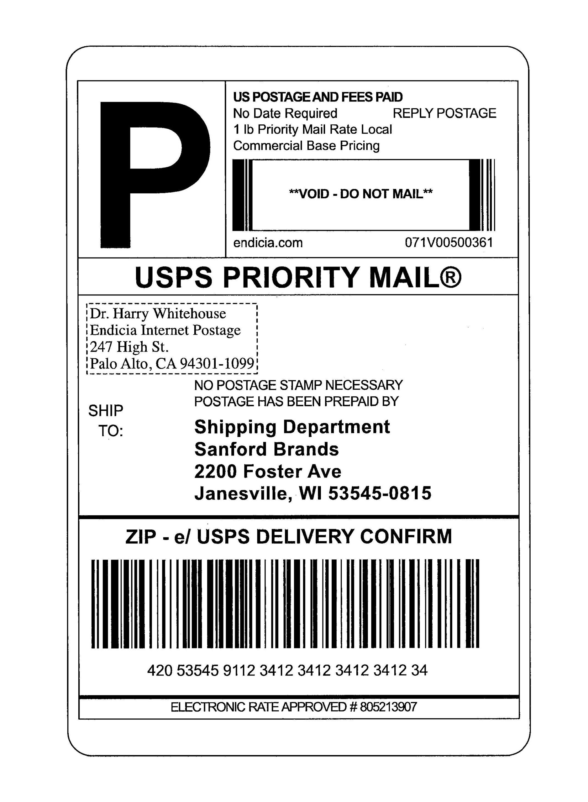 Printable Blank Shipping Label Template