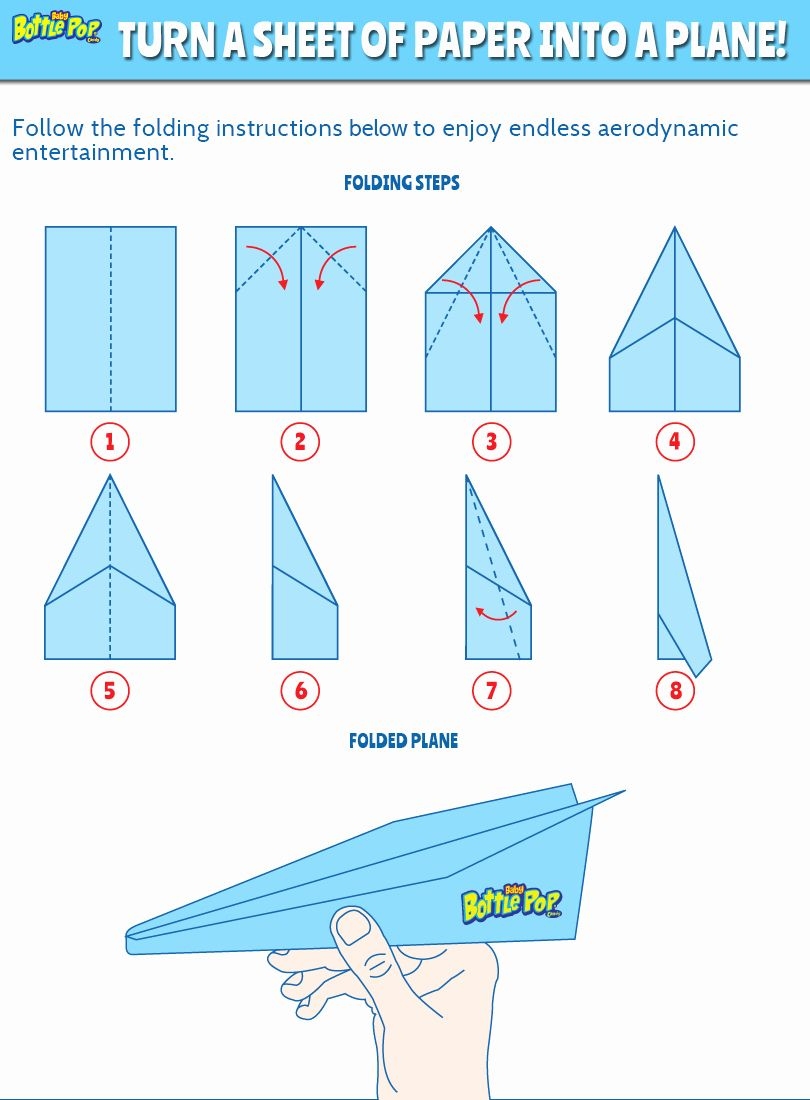 Printable Paper Airplane Folding Template
