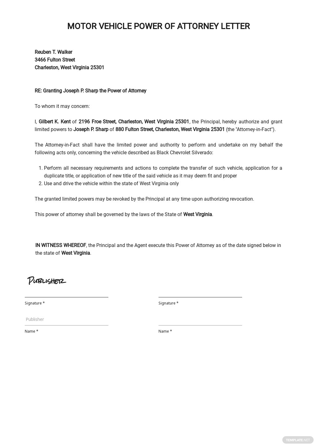 Printable Power Of Attorney Resignation Letter Template Printables