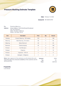 Pressure Washing Estimate Template PDF Templates Jotform