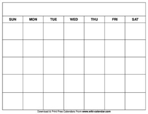 Printable Blank Calendar Templates Wiki Calendar